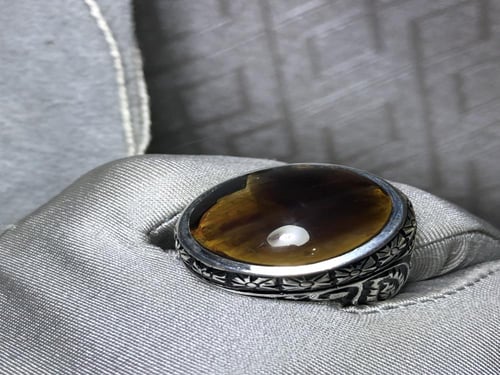 خاتم فضه بحجر العقيق اليماني المزعفر صياغه عقيل ال...