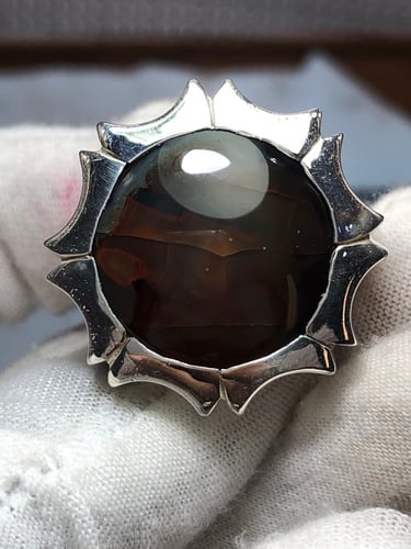 خاتم فضه بحجر العقيق اليماني صياغه المدينة المنورة