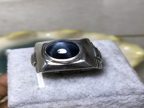 خاتم فضه بحجر الياقوت النجمي صياغة حمادة ViP ابعاد...