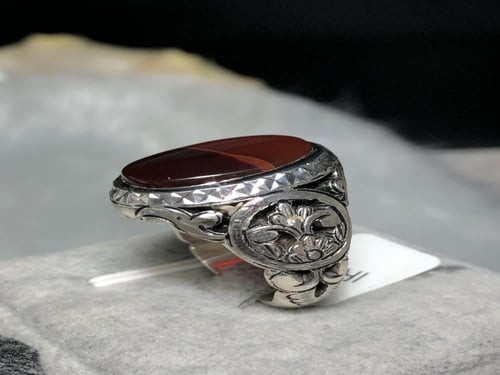 خاتم فضه بحجر العقيق اليماني صياغة ايرانيه (آريا)