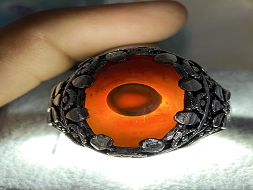 خاتم فضه بحجر العقيق اليماني بحجر سليماني هندي صيا...