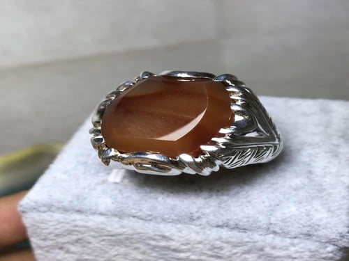 خاتم فضه بحجر العقيق اليماني صياغة حمادة vip