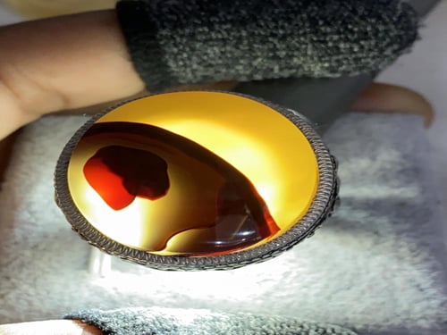 خاتم فضه بحجر العقيق اليماني المائي المزعفر.صياغة...