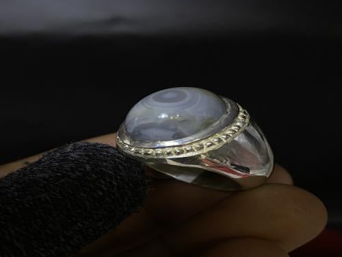 خاتم فضه بحجر سليماني هندي صياغة إيرانيه