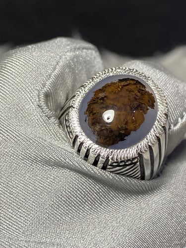 خاتم فضه بحجر داودي يماني