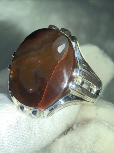 خاتم فضه بحجر العقيق اليماني صياغه بحرينيه حماده v...