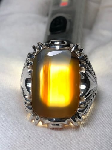 خاتم فضه بحجر العقيق اليماني صياغه (vip) B86202