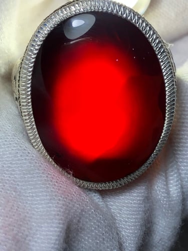 خاتم فضه بحجر العقيق اليماني صياغه بحرينيه (غلام)