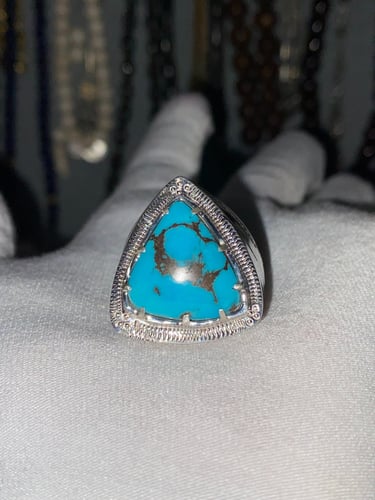 خاتم الفضة بحجر العقيق اليماني بصياغة حمادة VIP