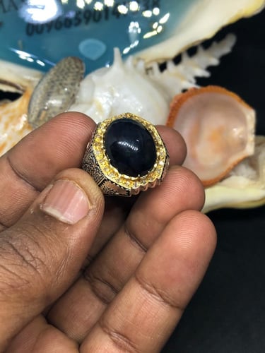 خاتم الفضة بحجر الاوبال الطبيعي بصياغة عباسي ار ال...