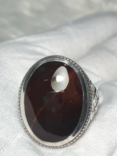 خاتم فضه بحجر العقيق اليماني المزعفر صباعه احمد ال...