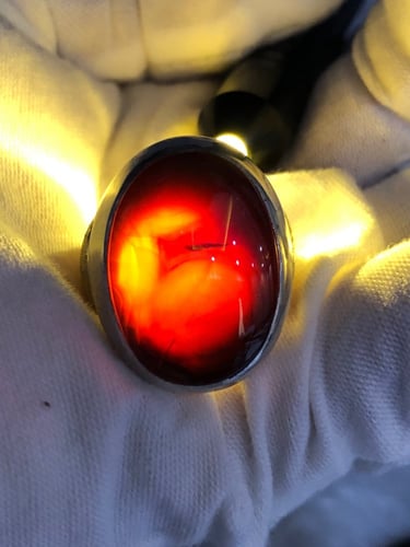 خاتم فضه بحجر العقيق صياغه بحرينيه (عارف)