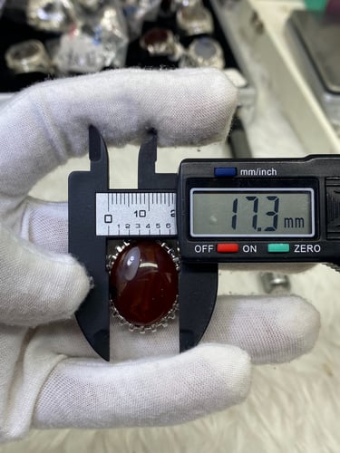 خاتم الفضة بحجر العقيق اليماني المزعفر بصياغة حماد...