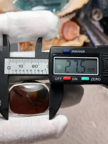 خاتم فضه بحجر العقيق اليماني المزعفر صياغه بحرينيه...