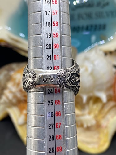 خاتم الفضة بحجر فيروز نيشابوري ايراني بصياغة أحمد...