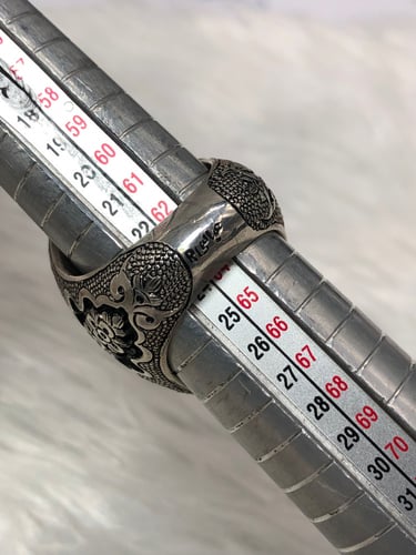 خاتم فضه بحجر الفيروز النيشابوري صياغه عباسي R