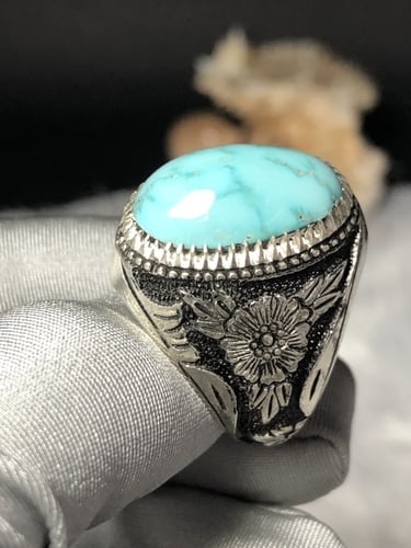 خاتم فضه بحجر الفيروز النيشابوري صياغه رفيعي