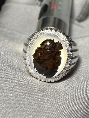 خاتم فضه بحجر داودي يماني