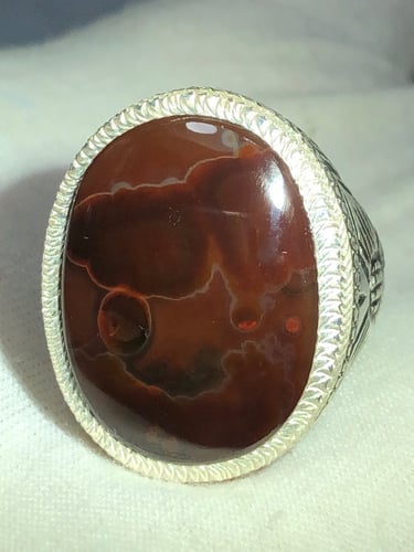 خاتم فضه بحجر العقيق اليماني صياغه بحرينيه gc2(غلا...