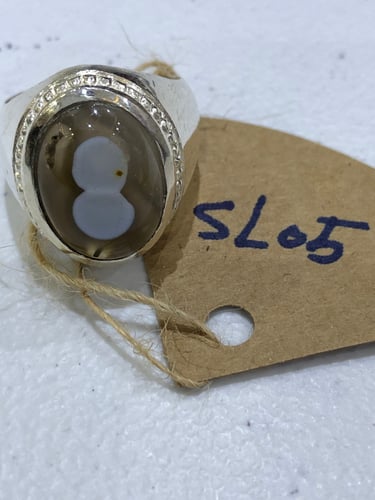 خاتم فضه بحجر سليماني هندي صياغة إيرانية