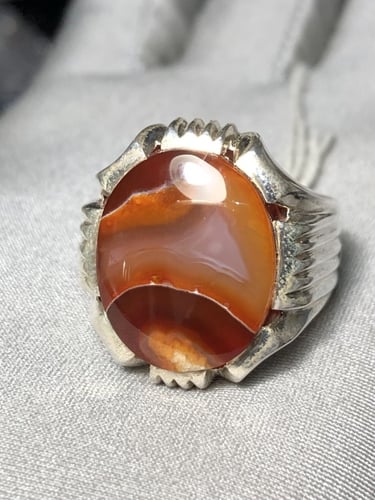 خاتم فضه بحجر العقيق اليماني صياغه عقيل