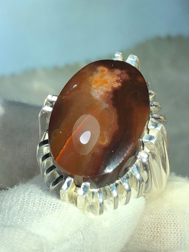 خاتم فضه بحجر العقيق اليماني صياغه بحرينيه حماده v...