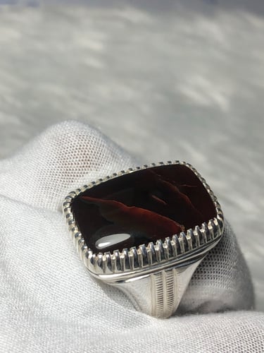 خاتم فضه بحجر العقيق اليماني