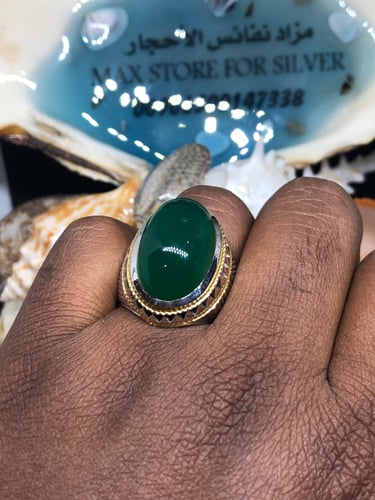 خاتم الفضة بحجر عقيق خرساني ايراني بصياغة عباسي ار...