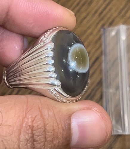 الخاتم الفضة بحجر العقيق السليماني الهندي صياغة ال...