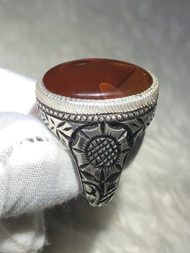 خاتم فضه بحجر العقيق اليماني صياغه بحرينيه (غلام)...