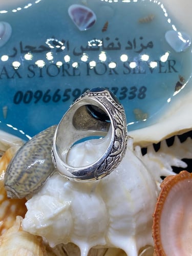 خاتم الفضة بحجر آوبال فل فاير بصياغة الاستاذ جراح...