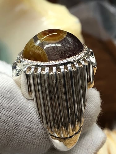 خاتم فضه بحجر سليماني هندي صياغه حماده vip