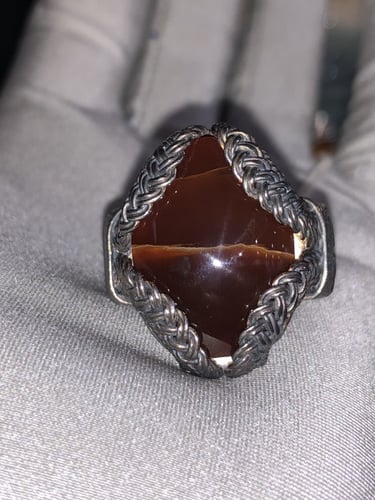 خاتم فضه بحجر العقيق. اليماني الكرزي صياغه نجرانيه...