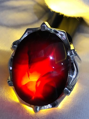 خاتم فضه بحجر العقيق اليماني صياغه بحرينيه (حماده...