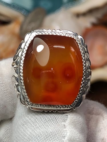 خاتم فضه بحجر العقيق اليماني صياغه حماده vip