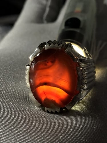 خاتم فضه بحجر العقيق اليماني صياغه عقيل