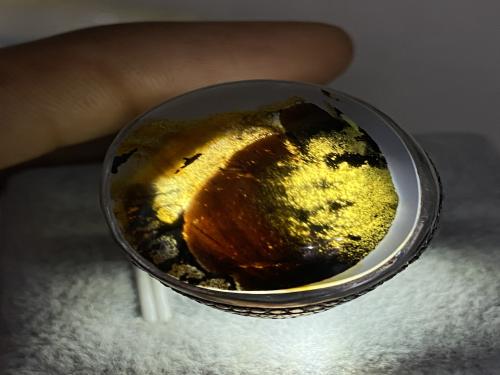 خاتم فضه بحجر العقيق اليماني الشجري المصور صياغة غ...