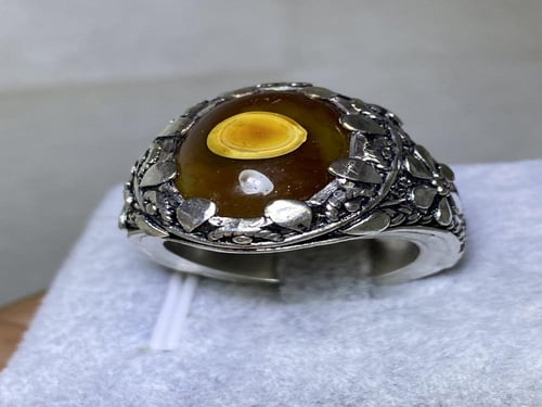 خاتم فضه بحجر العقيق اليماني بحجر سليماني هندي صيا...