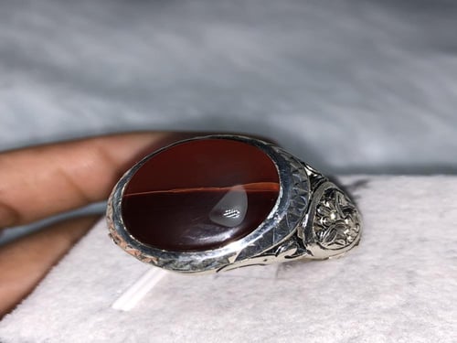 خاتم فضه بحجر العقيق اليماني صياغة ايرانيه (آريا)