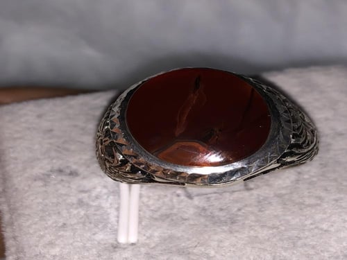 خاتم فضه بحجر العقيق اليماني المزعفر صياغة ايرانيه...