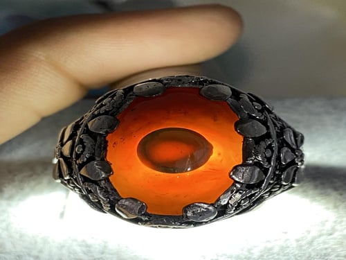 خاتم فضه بحجر العقيق اليماني بحجر سليماني هندي صيا...