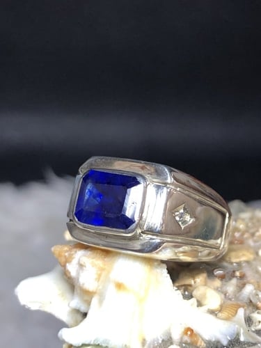 خاتم فضه بحجر زفير طبيعي