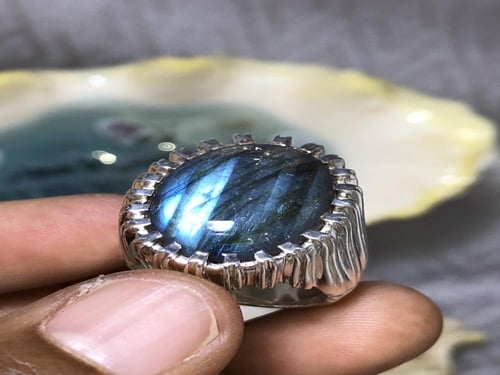 خاتم فضه بحجر الطاؤوس صياغة حمادة vip