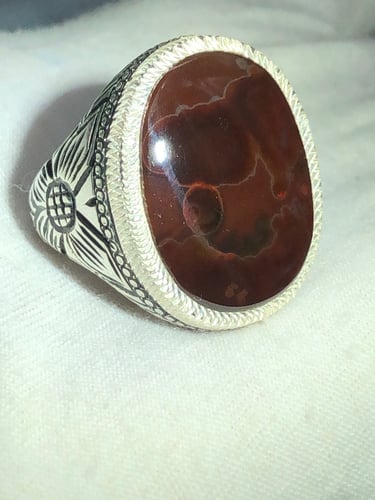 خاتم فضه بحجر العقيق اليماني صياغه بحرينيه gc2(غلا...