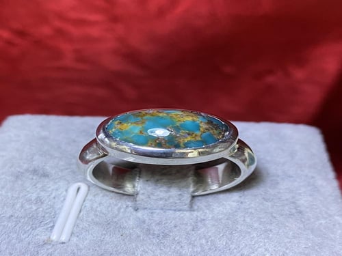 خاتم فضه بحجر الفيروز النيشابوري صياغة ملكية بختم...