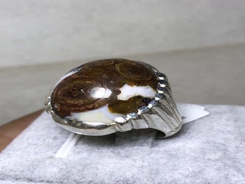 خاتم فضه بحجر داودي صياغة خاصة بختم الر فاعي