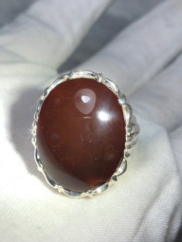 خاتم فضه بحجر العقيق اليماني