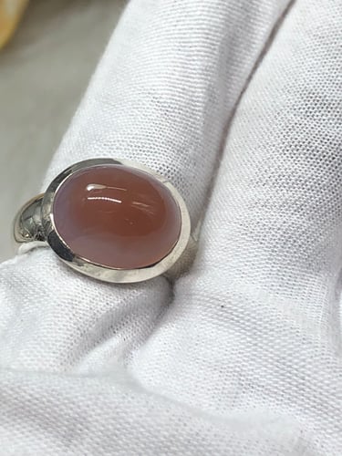 خاتم فضه gm02 بحجر العقيق اليماني صياغه بحرينيه مل...