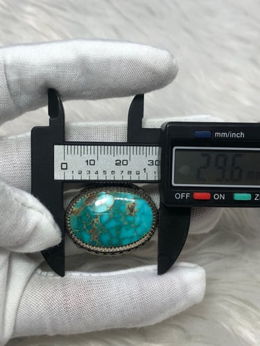 خاتم فضه بحجر الفيروز النيشابوري بصياغه عباسي R