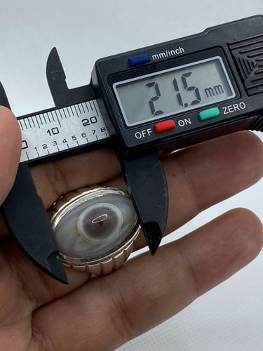 خاتم الفضة بحجر العقيق الهندي بصياغة بحرنية